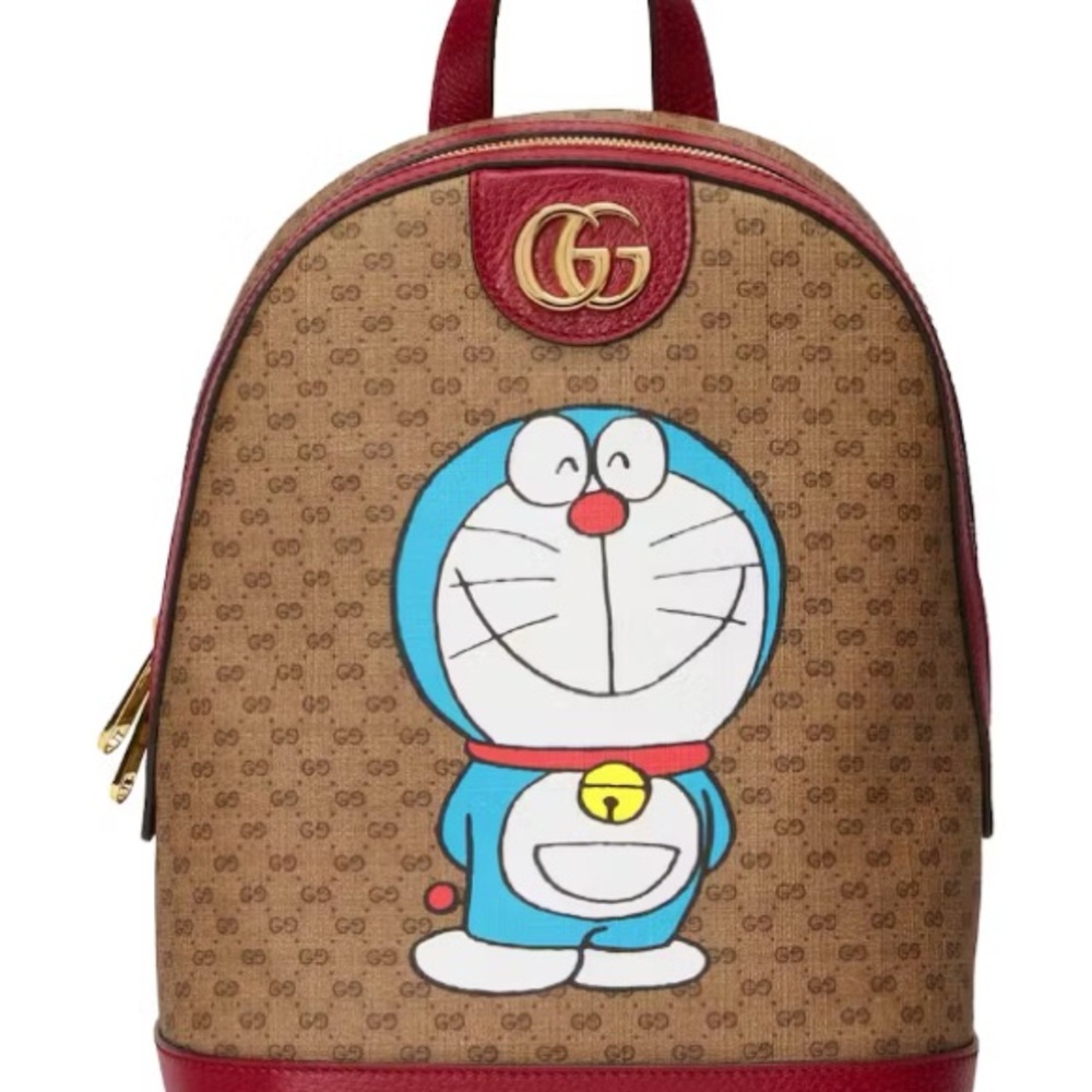 Gucci Brown and Red Backpack with Cartoon Design